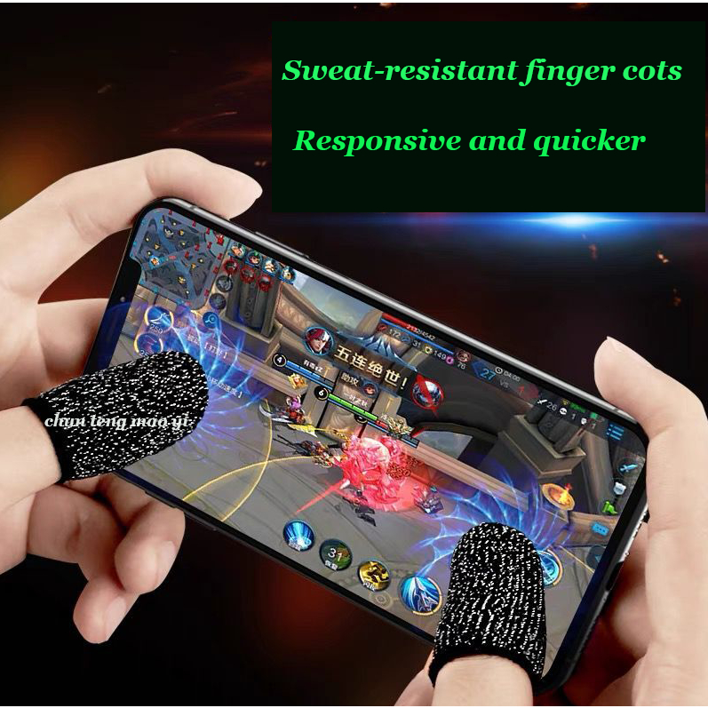 1 Cặp Găng Tay Chống Trượt Chống Mồ Hôi Thoáng Khí Dành Cho Chơi Game Trên Điện Thoại Cảm Ứng