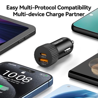 Cốc Sạc Nhanh Hai Cổng USB 48W 4.0 3.0 Cho iPhone Samsung QC Dùng Trong Xe Hơi