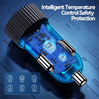 Cốc Sạc Nhanh Hai Cổng USB 48W 4.0 3.0 Cho iPhone Samsung QC Dùng Trong Xe Hơi