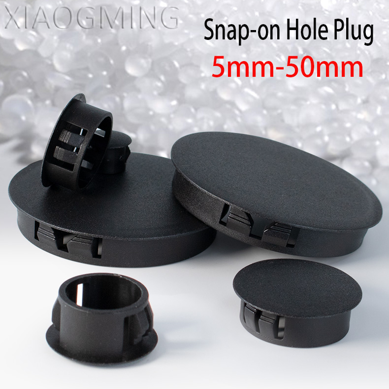 5mm-50mm Đen Tròn PVC Lỗ Cắm Lỗ Bao Đen Cao Su Nylon Grommet Loại PA66 Snap-on Cắm Lỗ Nhựa Mũ Trống Đầu Nắp Niêm Phong Chặn