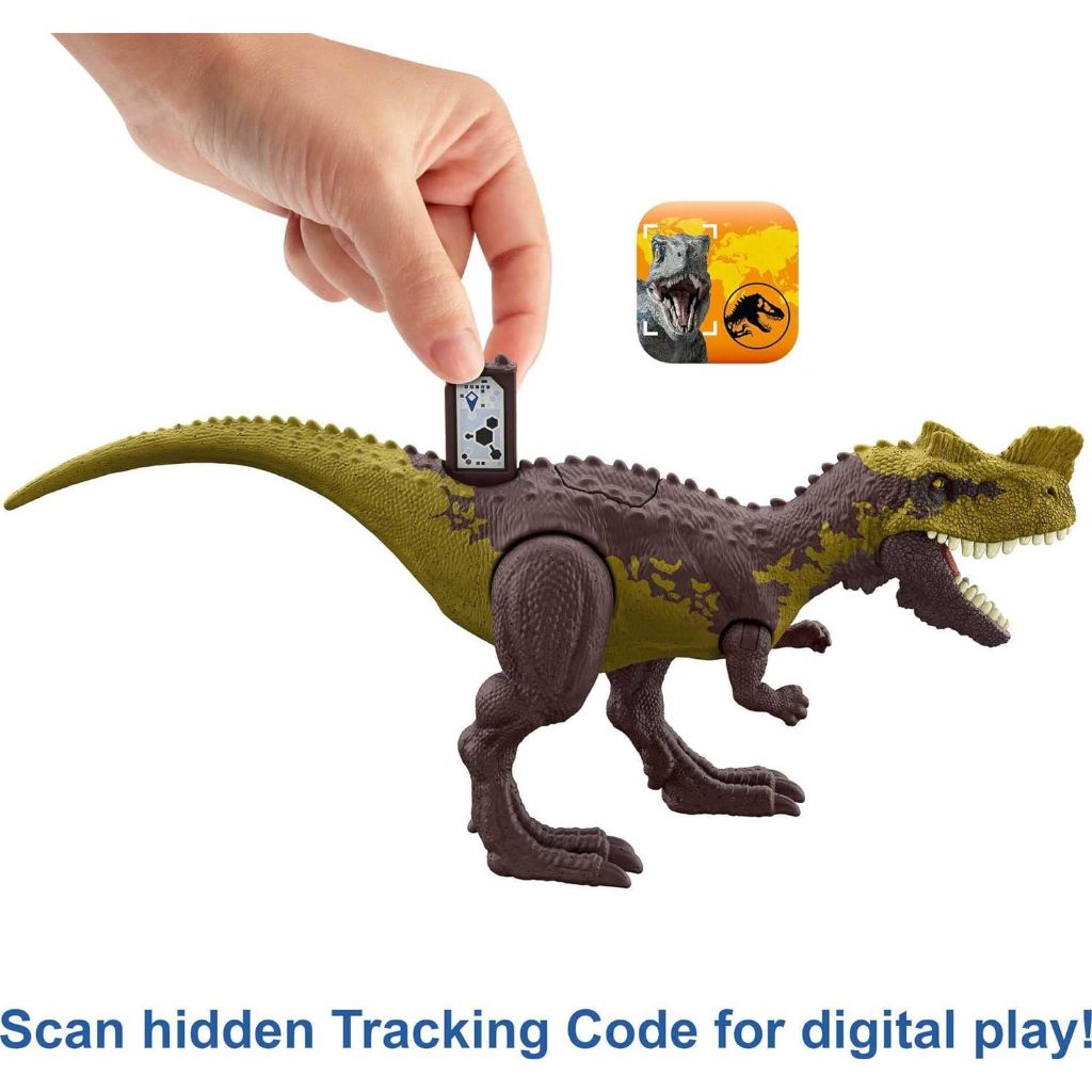 Jurassic World Strike Attack Dinosaur Figure Genyodectes with Movable Joints & Single Strike Feature, Toy with Physical & Digital Play HLN65 Mô Hình Đồ Chơi Khủng Long Jurassic World Strike Có Khớp Cử Động HLN65