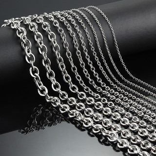 Chiều rộng 1.5 / 2 / 2.5 / 3 / 3.8 / 4.5 / 5 / 6 / 7 / 8mm Thép không gỉ Rolo Dây chuyền cáp Vòng cổ tròn DIY Trang sức Làm vòng tay Curban Rất nhiều Dropshipping Số lượng lớn 1 mét