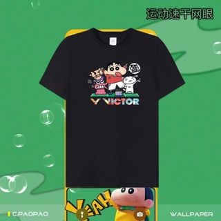 Victor "Crayon Shin chan" Áo Sơ Mi Cầu Lông In Hình Vui Nhộn Khô Nhanh Thoáng Khí Nam Nữ Trận Đấu Mới Tập Luyện Thể Thao Thường Ngày Top