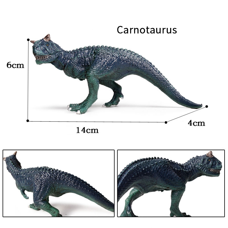 Mô hình khủng long kỷ Jura thịt rắn mô phỏng Carnotaurus khối nhựa tĩnh động vật hoang dã mô hình đồ chơi