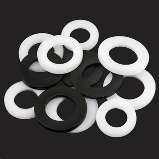 10 / 20 / 30 / 50 Chiếc Nhựa Trắng / Đen Nylon Phẳng Máy Bay Miếng Đệm M2 M2.5 M3 M4 M5 M6 M8 M10 M12 Vòng Đệm Cách Nhiệt Cho Vít 1 ~ 2mm