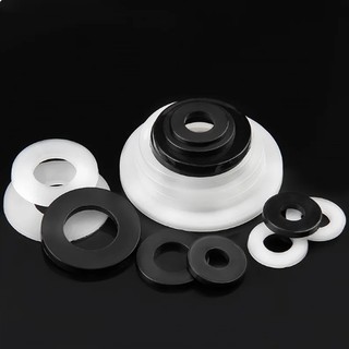 10 / 20 / 30 / 50 Chiếc Nhựa Trắng / Đen Nylon Phẳng Máy Bay Miếng Đệm M2 M2.5 M3 M4 M5 M6 M8 M10 M12 Vòng Đệm Cách Nhiệt Cho Vít 1 ~ 2mm