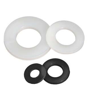 10 / 20 / 30 / 50 Chiếc Nhựa Trắng / Đen Nylon Phẳng Máy Bay Miếng Đệm M2 M2.5 M3 M4 M5 M6 M8 M10 M12 Vòng Đệm Cách Nhiệt Cho Vít 1 ~ 2mm