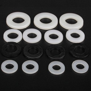 10 / 20 / 30 / 50 Chiếc Nhựa Trắng / Đen Nylon Phẳng Máy Bay Miếng Đệm M2 M2.5 M3 M4 M5 M6 M8 M10 M12 Vòng Đệm Cách Nhiệt Cho Vít 1 ~ 2mm