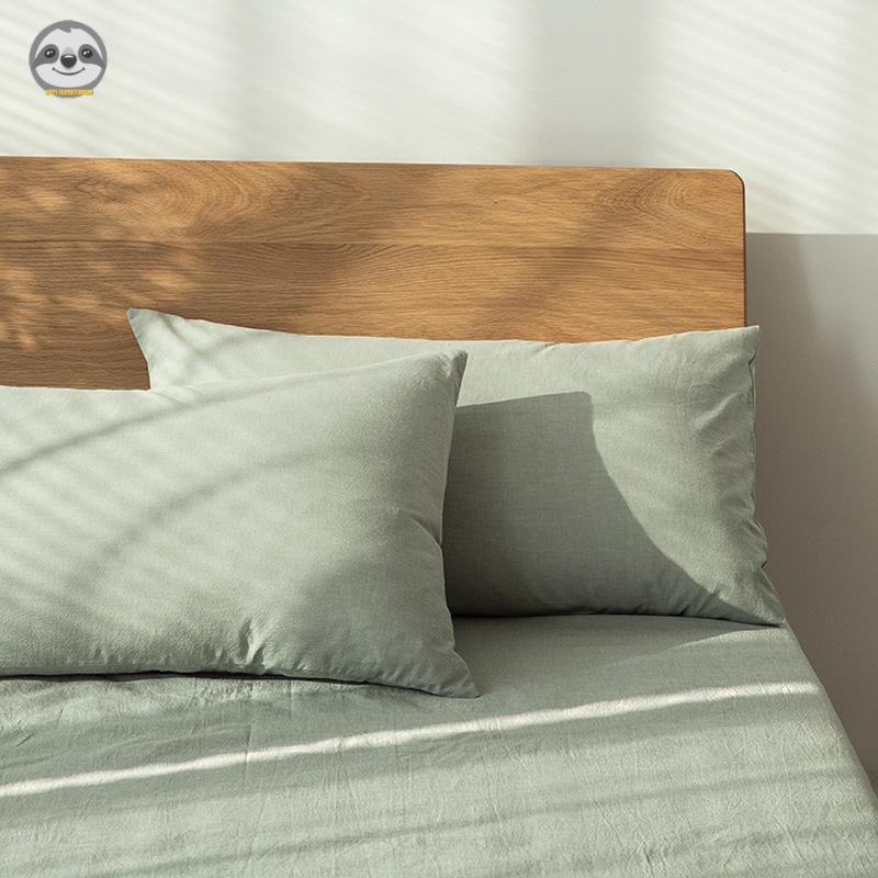 Bộ 2 Vỏ Gối Cotton / Vỏ Gối Kẻ Sọc Caro Màu Sắc Tinh Khiết Phong Cách Muji Nhật Bản