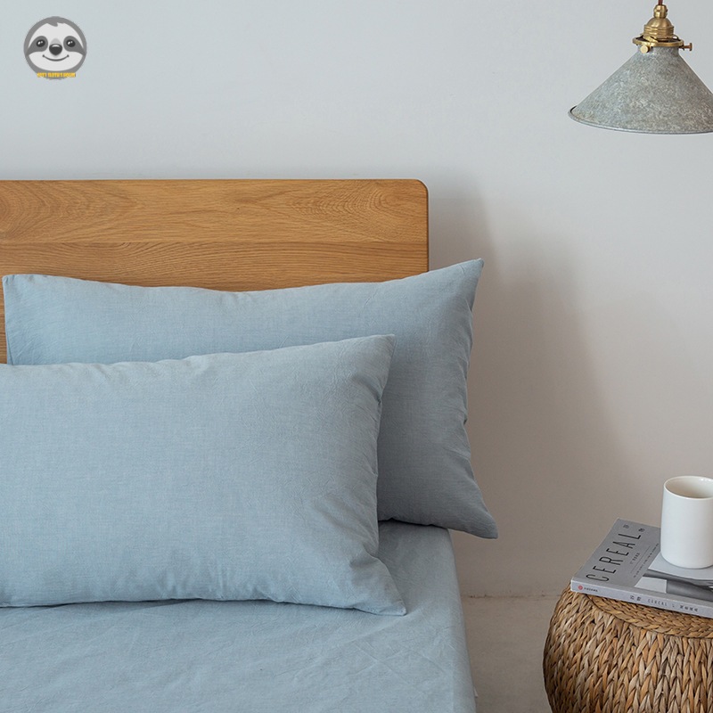 Bộ 2 Vỏ Gối Cotton / Vỏ Gối Kẻ Sọc Caro Màu Sắc Tinh Khiết Phong Cách Muji Nhật Bản