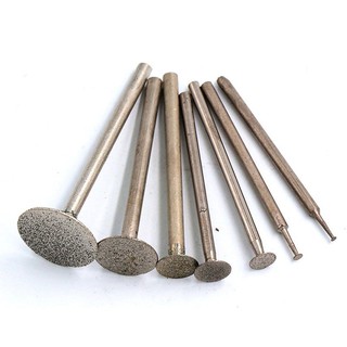 10 Chiếc Mài Bit 2,35 / 3 Mm Mỏng T Đầu Shank Kim Cương Gắn Điểm Đá Ngọc Khắc Ba Lan Khắc Công Cụ Dia 0.5mm-16mm