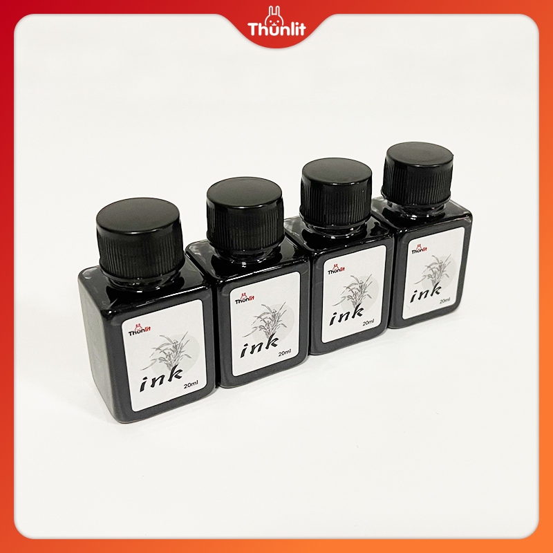 Ảnh Lọ mực bút máy Thunlit màu đen viết mịn mượt tiện dụng 20ml Mua 1 Tặng 1 Đồ Dùng Học Tập Bán Buôn 2