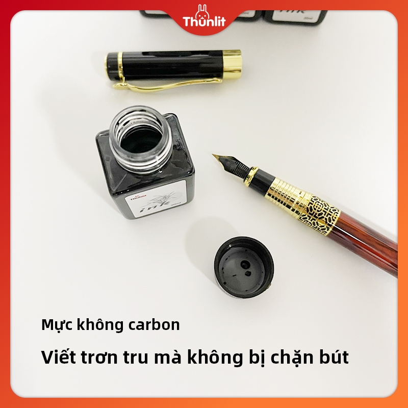 Ảnh Lọ mực bút máy Thunlit màu đen viết mịn mượt tiện dụng 20ml Mua 1 Tặng 1 Đồ Dùng Học Tập Bán Buôn 4