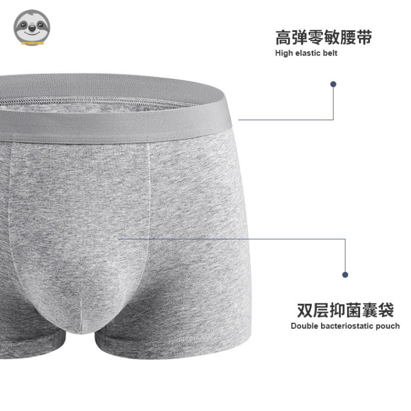 [2 Gói] Phong cách Nhật Bản Muji / 50 Quần lót Cotton đế dài nam / Quần lót Boxer màu trơn / Quần lót Boxer thoáng khí thấm mồ hôi