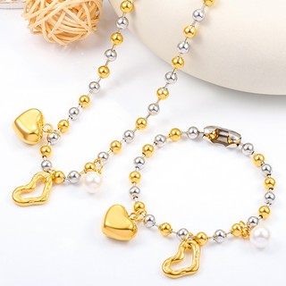 Mặt dây chuyền rỗng hình trái tim bằng thép không gỉ Phụ kiện trang sức DIY Vàng 18k Quyến rũ nhỏ