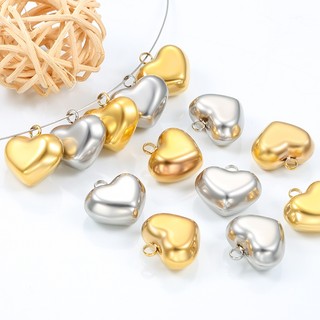 18k Vàng Đánh Bóng Thép Không Gỉ Rỗng Hình Trái Tim Mặt Dây Chuyền DIY Trang Sức Phụ Kiện Thời Trang