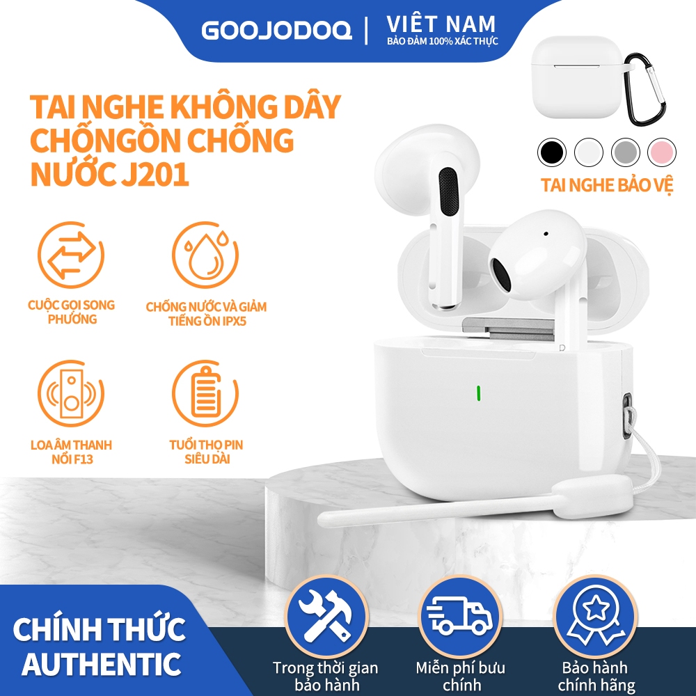 GOOJODOQ J201 IPX5 chống nước, giảm tiếng ồn, tai nghe không dây,tai nghe Bluetooth 5.3 tích hợp micro, âm thanh tốt.
