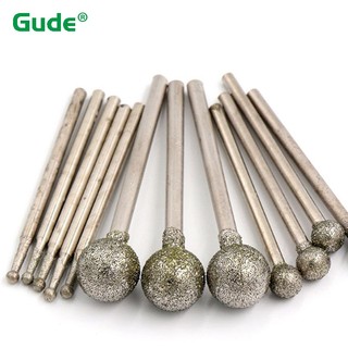 5 Chiếc Hình Cầu Kim Cương Mài Điểm Bóng 2.35mm / 3mm Shank 100 Grit F Kim Hình Cầu Đầu Tròn Emery Mài Kim Đường Kính 0.5mm-12mm