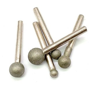 5 Chiếc Hình Cầu Kim Cương Mài Điểm Bóng 2.35mm / 3mm Shank 100 Grit F Kim Hình Cầu Đầu Tròn Emery Mài Kim Đường Kính 0.5mm-12mm