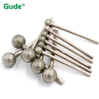 2 / 5 Chiếc 3-10mm Hình Cầu Kim Cương Điểm Mài Bóng 60 Grit F Kim Đầu Tròn Emery Mài Kim 2.35mm / 3mm Shank