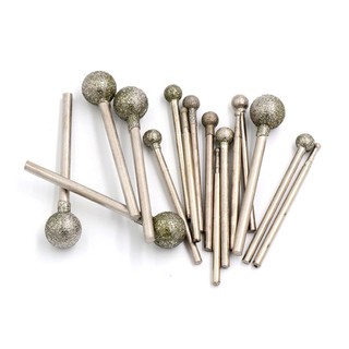 2 / 5 Chiếc 3-10mm Hình Cầu Kim Cương Điểm Mài Bóng 60 Grit F Kim Đầu Tròn Emery Mài Kim 2.35mm / 3mm Shank
