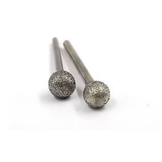 2 / 5 Chiếc 3-10mm Hình Cầu Kim Cương Điểm Mài Bóng 60 Grit F Kim Đầu Tròn Emery Mài Kim 2.35mm / 3mm Shank