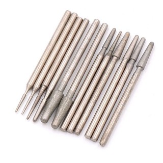 5 Chiếc Grit 600 / 1200 Đầu Mài Kim Cương 1-4mm Mũi Khoan Xoay Burrs Đá Kim Loại Ngọc Khắc Dụng Cụ Khắc B Kim