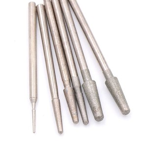 5 Chiếc Grit 600 / 1200 Đầu Mài Kim Cương 1-4mm Mũi Khoan Xoay Burrs Đá Kim Loại Ngọc Khắc Dụng Cụ Khắc B Kim
