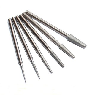 5 Chiếc Grit 600 / 1200 Đầu Mài Kim Cương 1-4mm Mũi Khoan Xoay Burrs Đá Kim Loại Ngọc Khắc Dụng Cụ Khắc B Kim