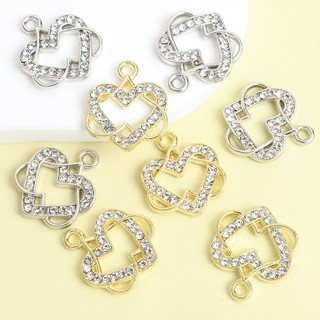 Set 10 Mặt Vòng cổ Hình Trái Tim Đính Đá Lãng Mạn