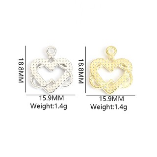 Set 10 Mặt Vòng cổ Hình Trái Tim Đính Đá Lãng Mạn