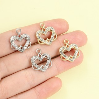 Set 10 Mặt Vòng cổ Hình Trái Tim Đính Đá Lãng Mạn