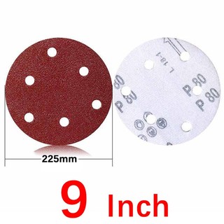 Đĩa chà nhám 6 lỗ 5 Inch / 6 Inch / 9 Inch 40-2000 Grit Flocking Giấy nhám quỹ đạo Móc và vòng Giấy cát oxit nhôm
