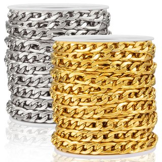 18K Vàng Thép Không Gỉ NK 1: 1 / 3: 1 Cuba Dây Xích Trang Sức Làm Chất Liệu DIY Vòng Tay Vòng Cổ Rolo Dây Xích