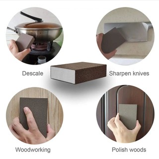 1-5 Cái Đánh Bóng Chà Nhám Bọt Biển Chà Nhám Khối Xốp Cát Khối Đánh Bóng Đồ Nội Thất Gỗ Kim Loại Khử Rỉ Giấy Nhám Có Thể Giặt Được