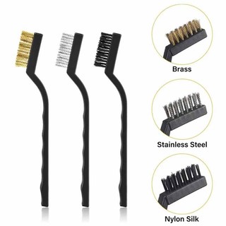 3 Chiếc Bàn Chải Đánh Răng Công Nghiệp Mini Đồng Dây Thép Không Gỉ Bàn Chải Dây Bụi Bẩn Cứng Làm Sạch Bàn Chải Đánh Răng Bạc / Vàng / nylon Bàn Chải Đánh Răng