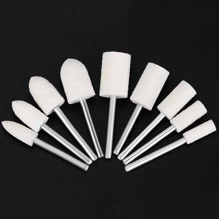 12 Cái 2,35 / 3mm Chân Len Cảm Thấy Gắn Đánh Bóng Đầu Bánh Xe Đường Kính 3mm -12mm Đầu Mài Cho Máy Khoan Dremel Dụng Cụ Xoay