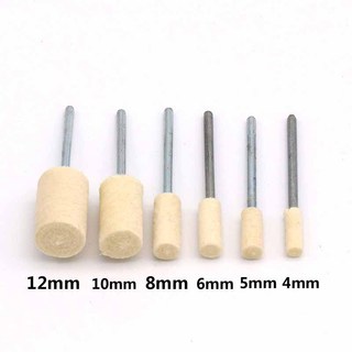 12 Cái 2,35 / 3mm Chân Len Cảm Thấy Gắn Đánh Bóng Đầu Bánh Xe Đường Kính 3mm -12mm Đầu Mài Cho Máy Khoan Dremel Dụng Cụ Xoay