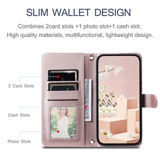 Thích hợp cho Samsung Galaxy S10 Note 8 9 10 + Plus Pro 20 Ultra Bao Da Flip Holder Khe Cắm Thẻ Đứng Vỏ Ví