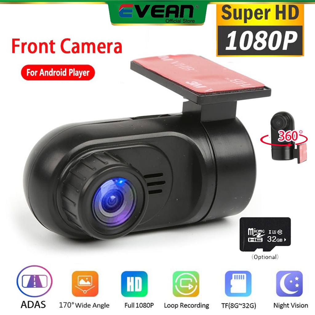 Xe Dashcam DVR Phía Trước Dash Camera Đầu Ghi Hình Mini 1080P HD USB Camera  Cho Android Player