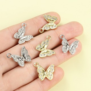 Set 10 Phụ Kiện Trang Sức Hình Bướm Đính Đá Tinh Tế Tự Làm Cho Nữ