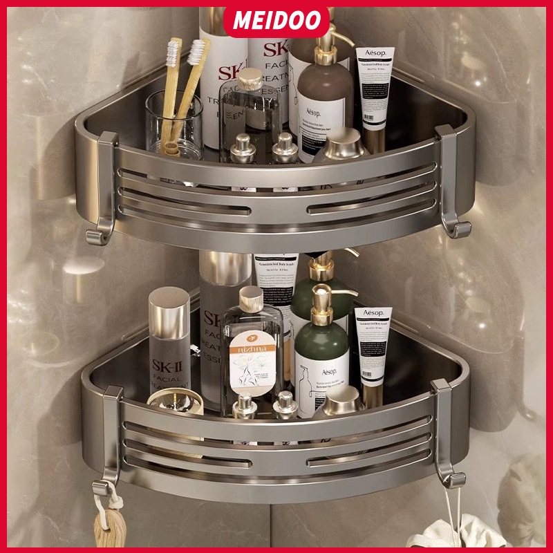 Ảnh MEIDOO Giỏ Đựng Đồ Hình Tam Giác Gắn Góc Tường Nhà Tắm Tiện Dụng Giá để sữa tắm 1