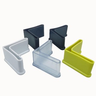 8 Chiếc Hình Chữ L Nhựa PVC Chân Góc Tam Giác Chân Sắt Mũ Chống Trơn Trượt Kệ Bàn Ghế Nội Thất Chân Miếng Lót Bảo Vệ 25x25mm-50x50mm Độ Dày 3mm / 4mm