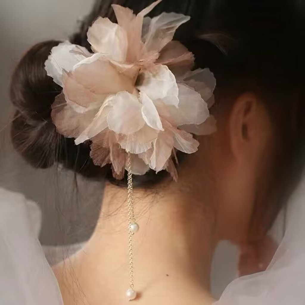 Trâm Cài Tóc Chữ U Hình Hoa Bằng Hợp Kim Cho Cô Dâu
