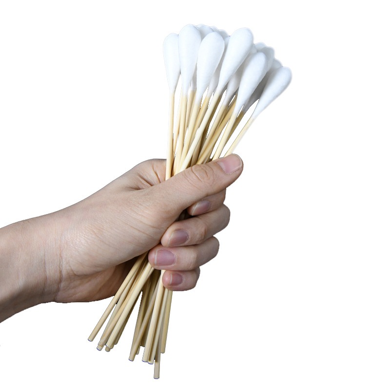[Hàng mới về] 20 Chiếc tăm bông y tế làm sạch thân gỗ đầu nụ tròn