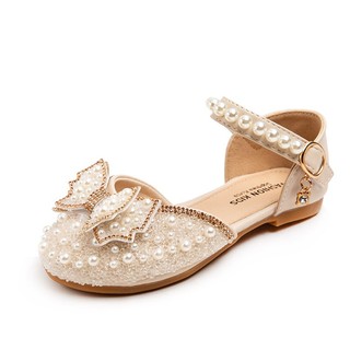 Giày Sandal Phong Cách Phương Tây Trẻ Em Mùa Hè Nơ Ngọc Trai Giày Bé Gái
