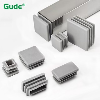 Vuông Nhựa Màu Xám Trống Cuối Mũ Nội Thất Chân Ống Ống Chèn Phích Cắm Bug Trang Trí Bụi 16x16mm-50x100mm