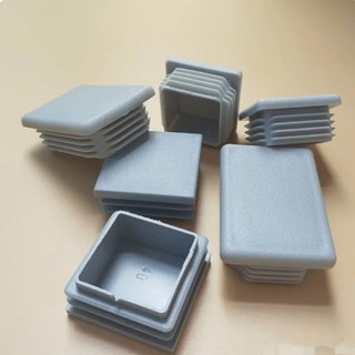 Vuông Nhựa Màu Xám Trống Cuối Mũ Nội Thất Chân Ống Ống Chèn Phích Cắm Bug Trang Trí Bụi 16x16mm-50x100mm