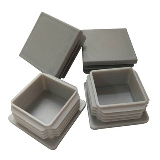 Vuông Nhựa Màu Xám Trống Cuối Mũ Nội Thất Chân Ống Ống Chèn Phích Cắm Bug Trang Trí Bụi 16x16mm-50x100mm