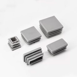 Vuông Nhựa Màu Xám Trống Cuối Mũ Nội Thất Chân Ống Ống Chèn Phích Cắm Bug Trang Trí Bụi 16x16mm-50x100mm